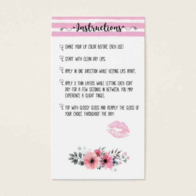 Lipsense Intructions card (Vorderseite)