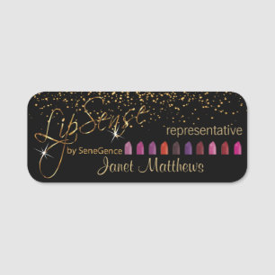 Lipsense Repräsentant mit farbigen Lipsticks Namensschild
