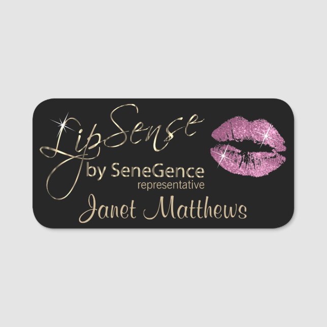 Lipsense - Rosa Lippen Namensschild (Vorderseite)