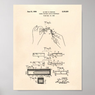 Lipstick 1938 Patent Art Old Peper Poster