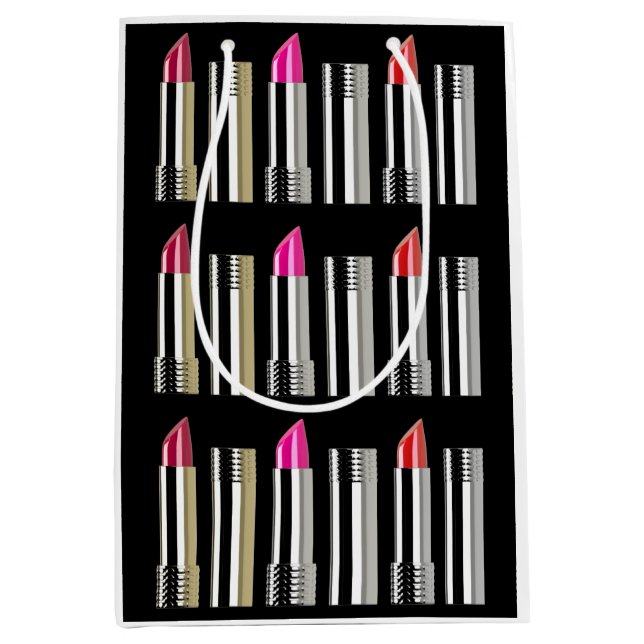 Lipstick-Chrom-Rosa-Kosmetologie Mittlere Geschenktüte (Vorderseite)