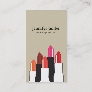 Lipstick Collage for Makeup Artist and Beauty Visitenkarte