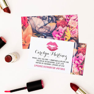 Lipstick-Distributor Blumenkiss Lips Schlicht zurü Visitenkarte