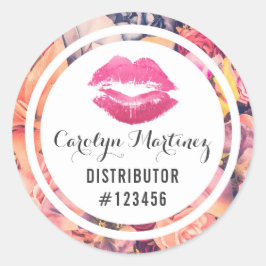 Lipstick-Distributor floral Kiss Packaging-Siegel Runder Aufkleber
