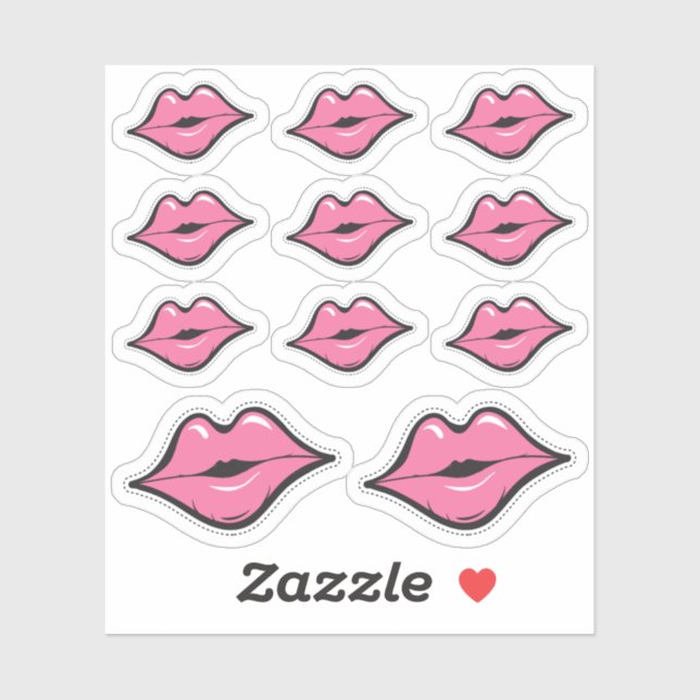 Lipstick-Distributor Pink Kiss Kissing Lip Planner Aufkleber (Blatt)