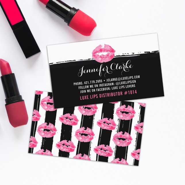 Lipstick-Distributor Pink-Lippen Kiss Schlicht zur Visitenkarte (Von Creator hochgeladen)