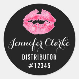 Lipstick-Distributor Pink Lips Kiss Packaging-Sieg Runder Aufkleber