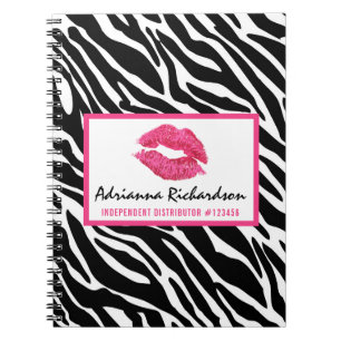 Lipstick Distributor Zebra Kiss Lips Personalized Notizblock