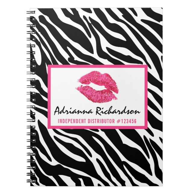Lipstick Distributor Zebra Kiss Lips Personalized Notizblock (Vorderseite)