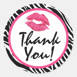 Lipstick-Distributor Zebra Kiss Lips Vielen Dank Runder Aufkleber