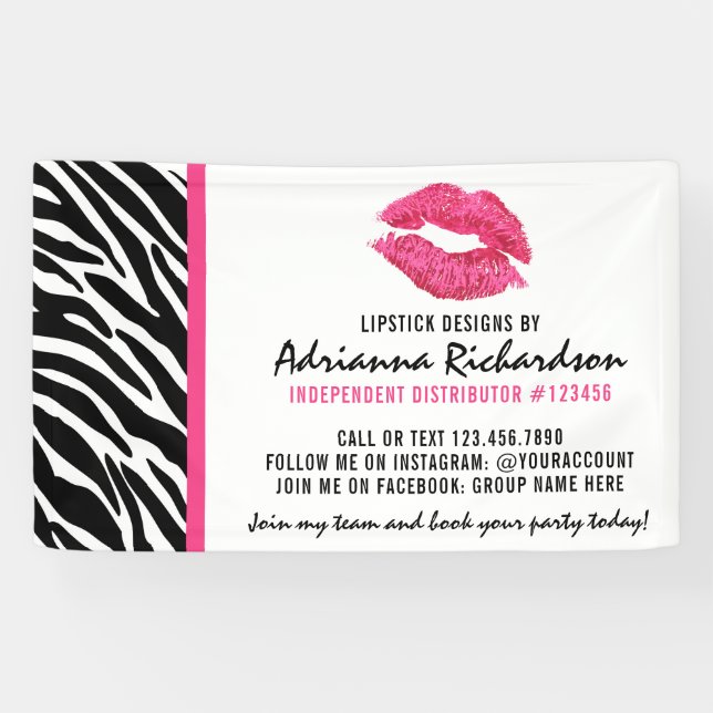 Lipstick-Distributor Zebra Kiss Trade Show / Party Banner (Horizontal)