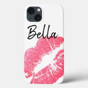 Lipstick-Druck Rosa Lippenfärbung Schwarz-weiß nie Case-Mate iPhone Hülle