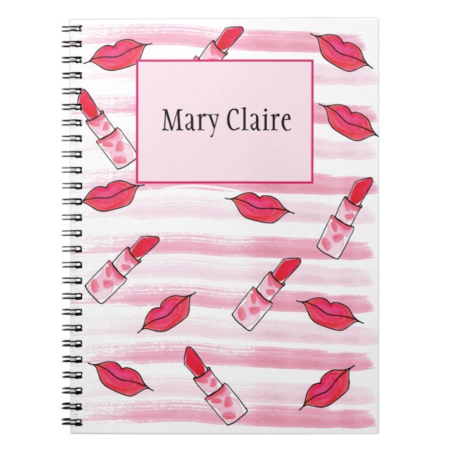 Lipstick Journal Planner Organizer Notebook Notizblock (Vorderseite)