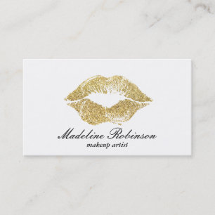 Lipstick Kiss   Gold Visitenkarte
