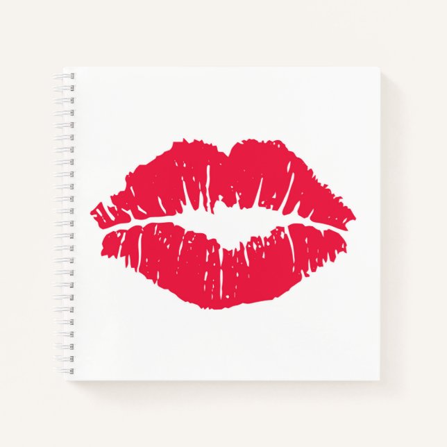 Lipstick Kiss Notizbuch (Vorderseite)