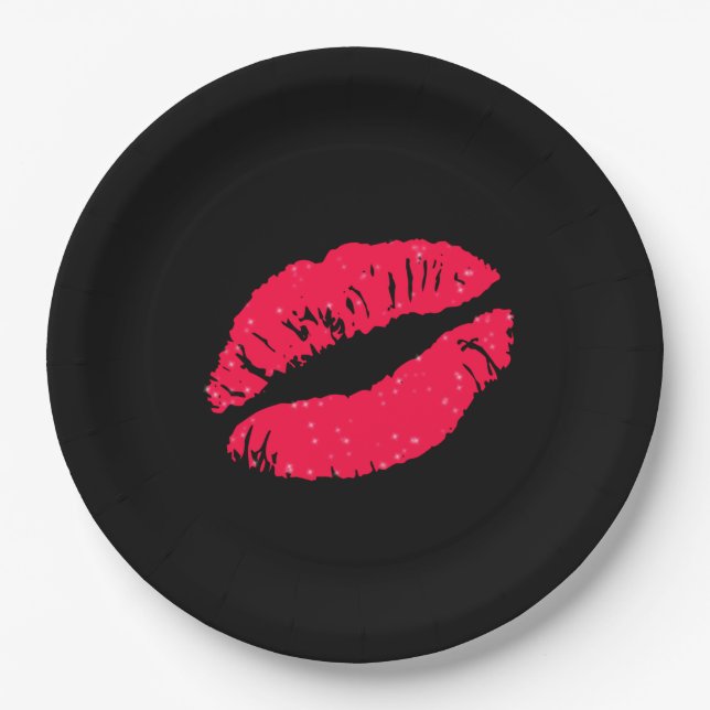 Lipstick Kiss Pappteller (Vorderseite)