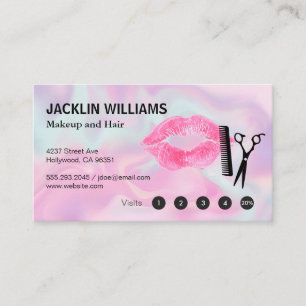 Lipstick Kiss Salon Scissors Loyalität Treuekarte