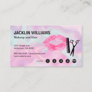 Lipstick Kiss Salon Scissors Loyalität Treuekarte