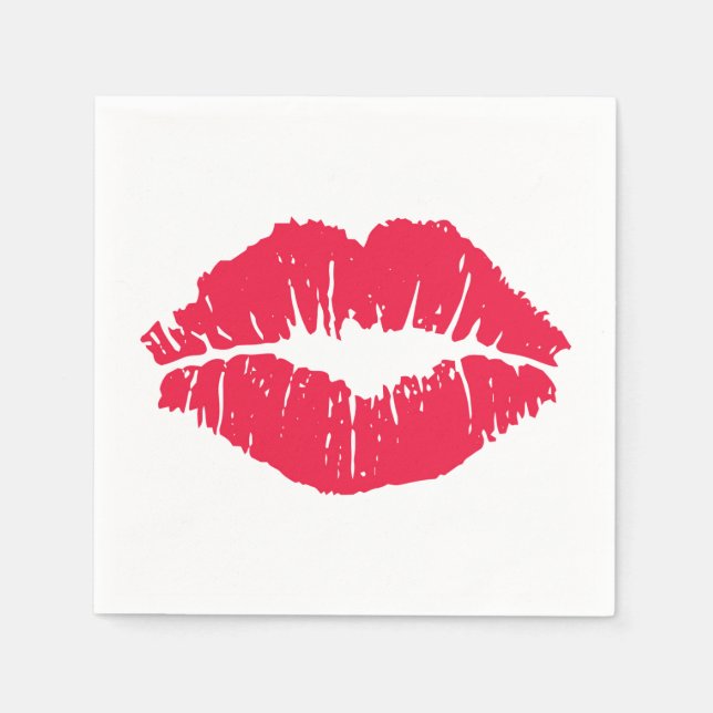 Lipstick Kiss Serviette (Vorderseite)