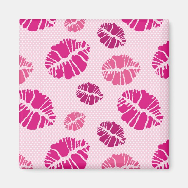 Lipstick Kiss Shape Print Pattern Magnet (Vorne)