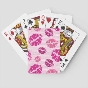 Lipstick Kiss Shape Print Pattern Spielkarten
