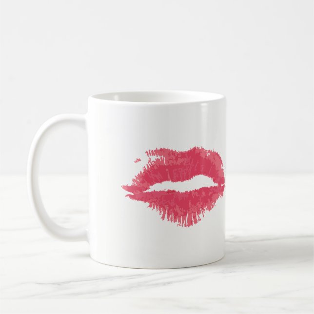 Lipstick Kiss Stain Tasse (Links)
