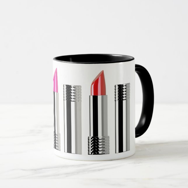 Lipstick-Kosmetologe Schönheitsrosa Tasse (VorderseiteRechts)