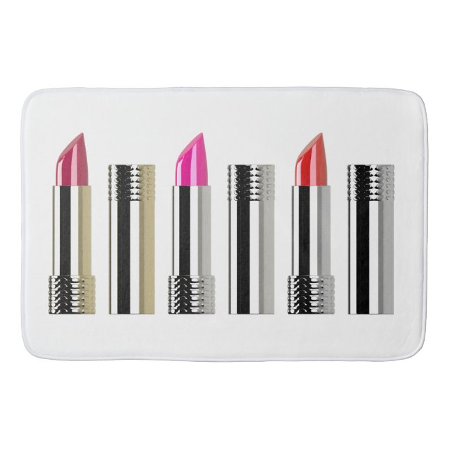 Lipstick Kosmetologie der Schönheit Silber pink we Badematte (Vorderseite)