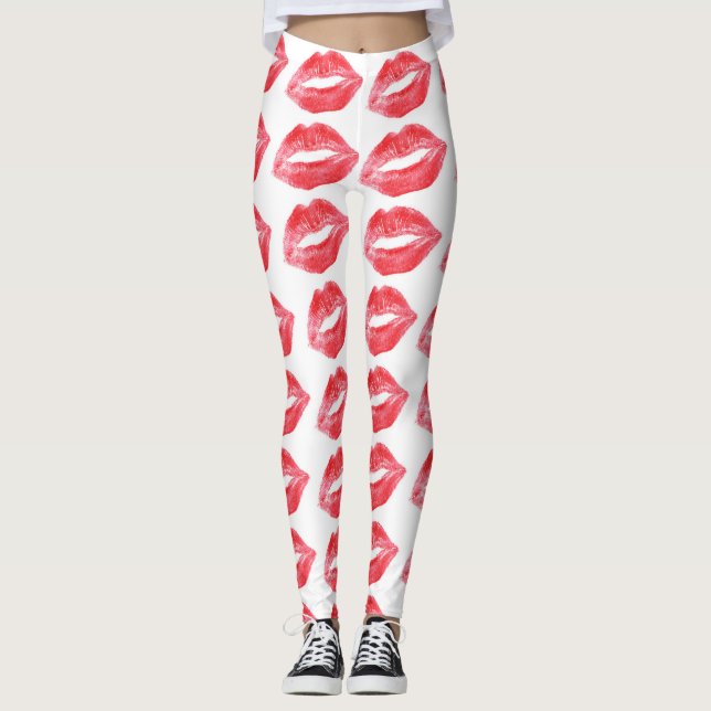 Lipstick küsst Leggings Jogahose (Vorderseite)
