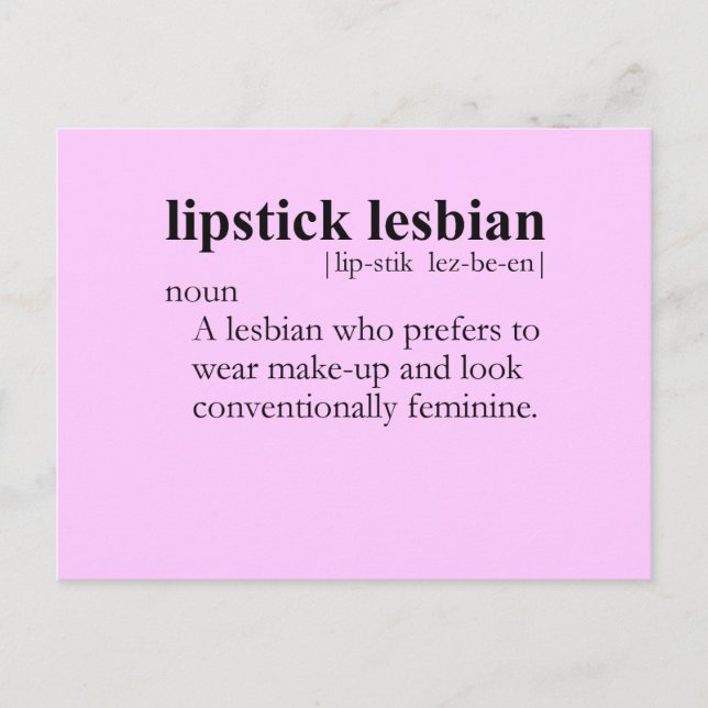 LIPSTICK LESBIAN (Begriffsbestimmung) Postkarte (Vorderseite)