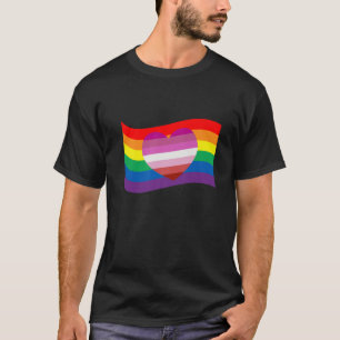 Lipstick Lesbian Herz LGBTQ Gay Rights Proud Prid T-Shirt