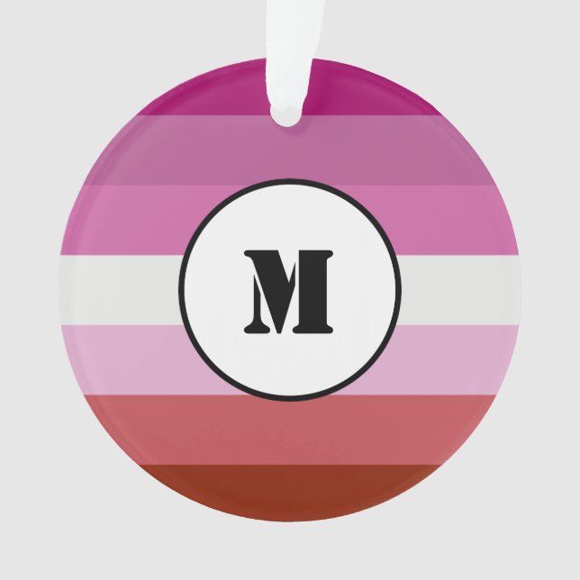 Lipstick lesbian pride flag design with monogram o ornament (Vorderseite)