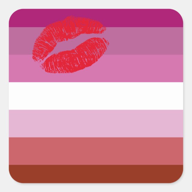 Lipstick Lesbian Pride Flag  Quadratischer Aufkleber (Vorderseite)