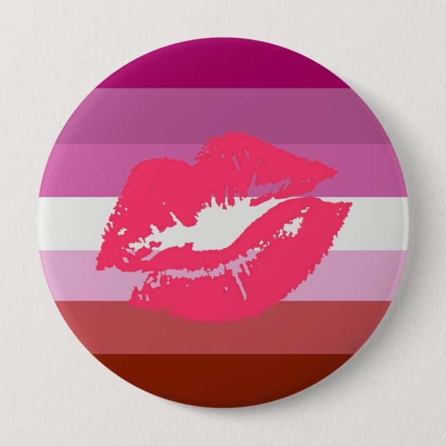 LIPSTICK LESBIAN PRIDE FLAG STRIPES DESIGN - 2014 BUTTON (Vorderseite)