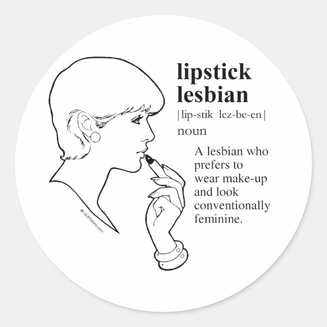 LIPSTICK LESBIAN RUNDER AUFKLEBER (Vorderseite)