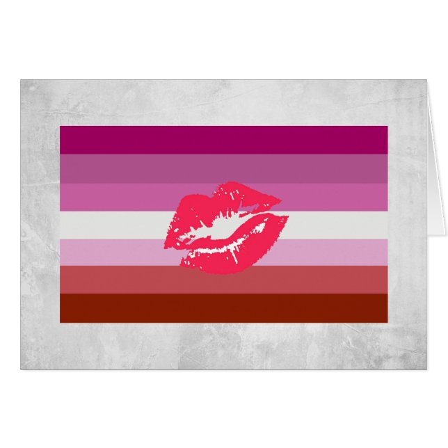 Lipstick Lesbische Flagge (Vorderseite (Horizontal))