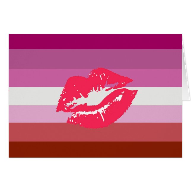 Lipstick Lesbische Flagge (Vorderseite (Horizontal))