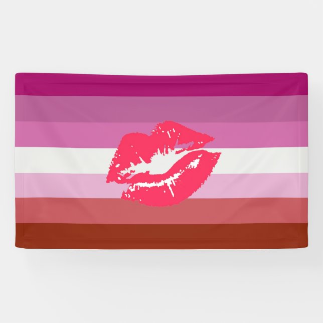 Lipstick Lesbische Flagge Banner (Horizontal)