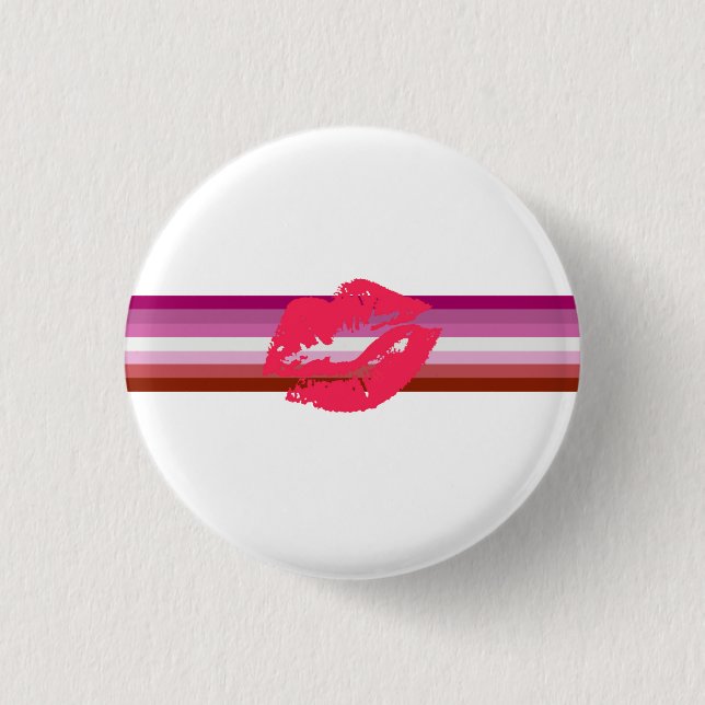 Lipstick Lesbische Flagge Button (Vorderseite)