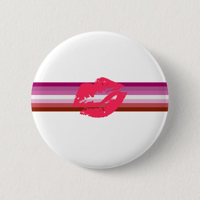 Lipstick Lesbische Flagge Button (Vorderseite)