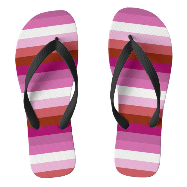 Lipstick Lesbische Flagge Flip Flops (Fußbett)