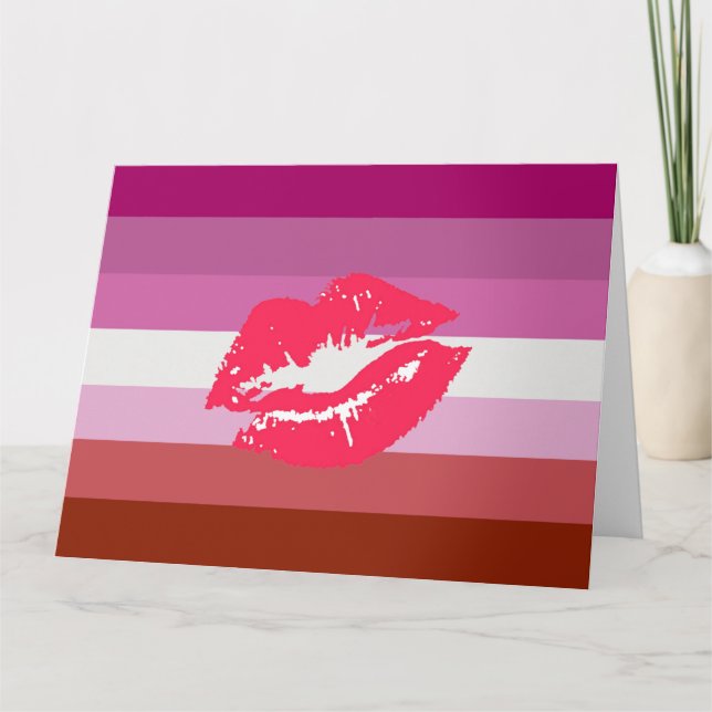 Lipstick Lesbische Flagge Karte (Vorderseite)
