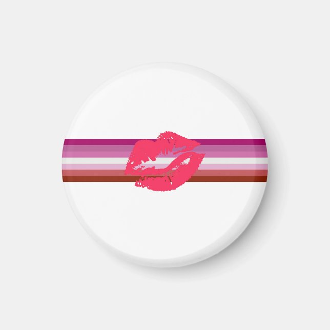 Lipstick Lesbische Flagge Magnet (Vorne)