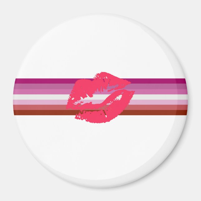 Lipstick Lesbische Flagge Magnet (Vorne)