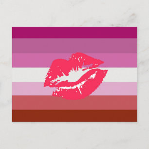 Lipstick Lesbische Flagge Postkarte