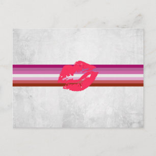 Lipstick Lesbische Flagge Postkarte