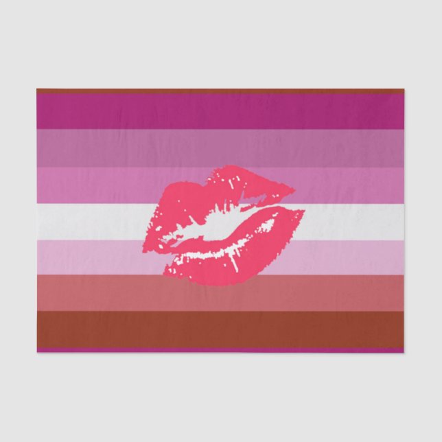 Lipstick Lesbische Flagge Seidenpapier (Vorderseite)