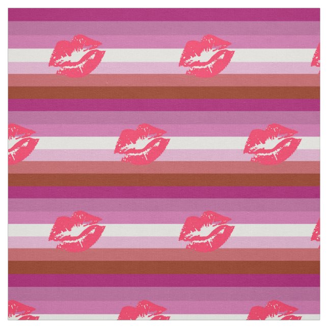 Lipstick Lesbische Flagge Stoff (Muster)