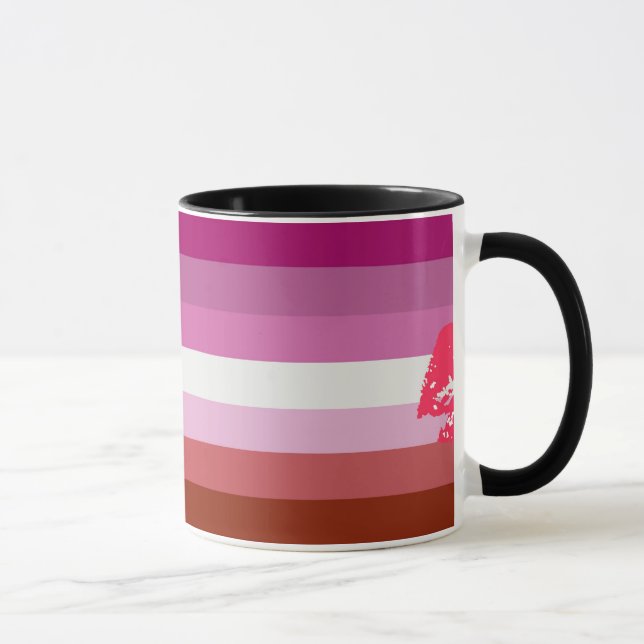 Lipstick Lesbische Flagge Tasse (Rechts)