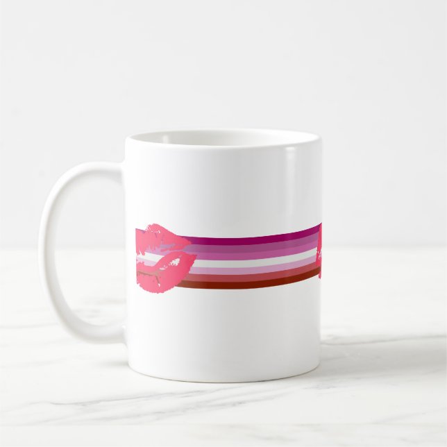 Lipstick Lesbische Flagge Tasse (Links)